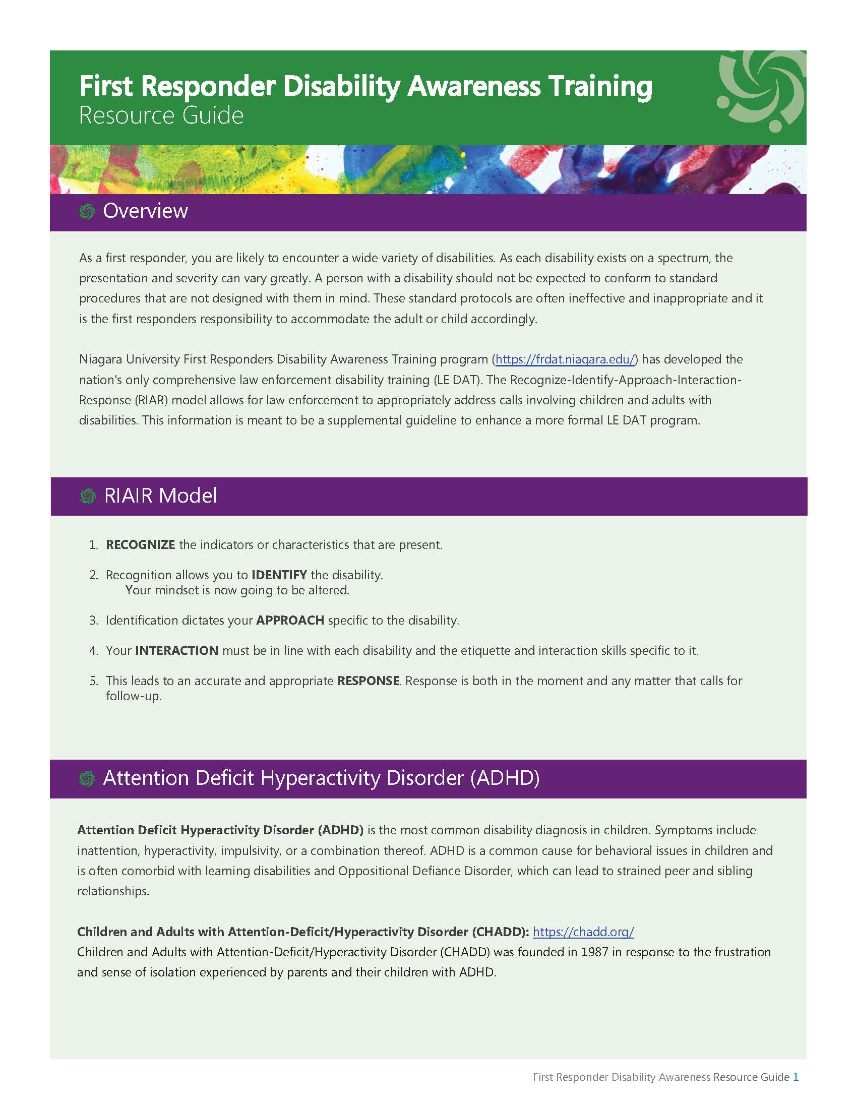 First Responder Disability Awareness Full Resource Guide