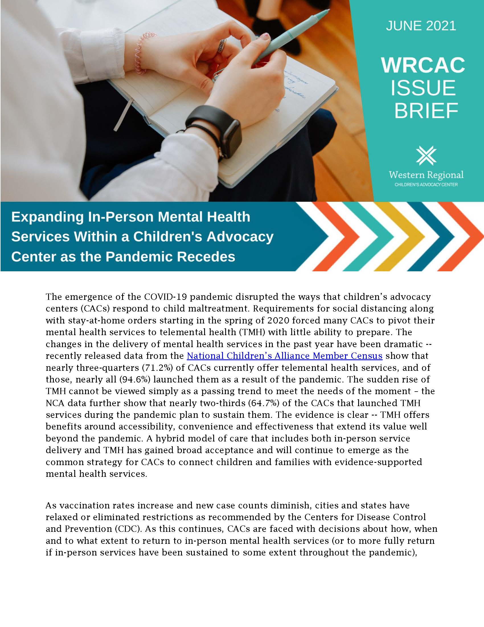 Expanding In-Person Mental Health Services Within a Children’s Advocacy Center as the Pandemic Recedes