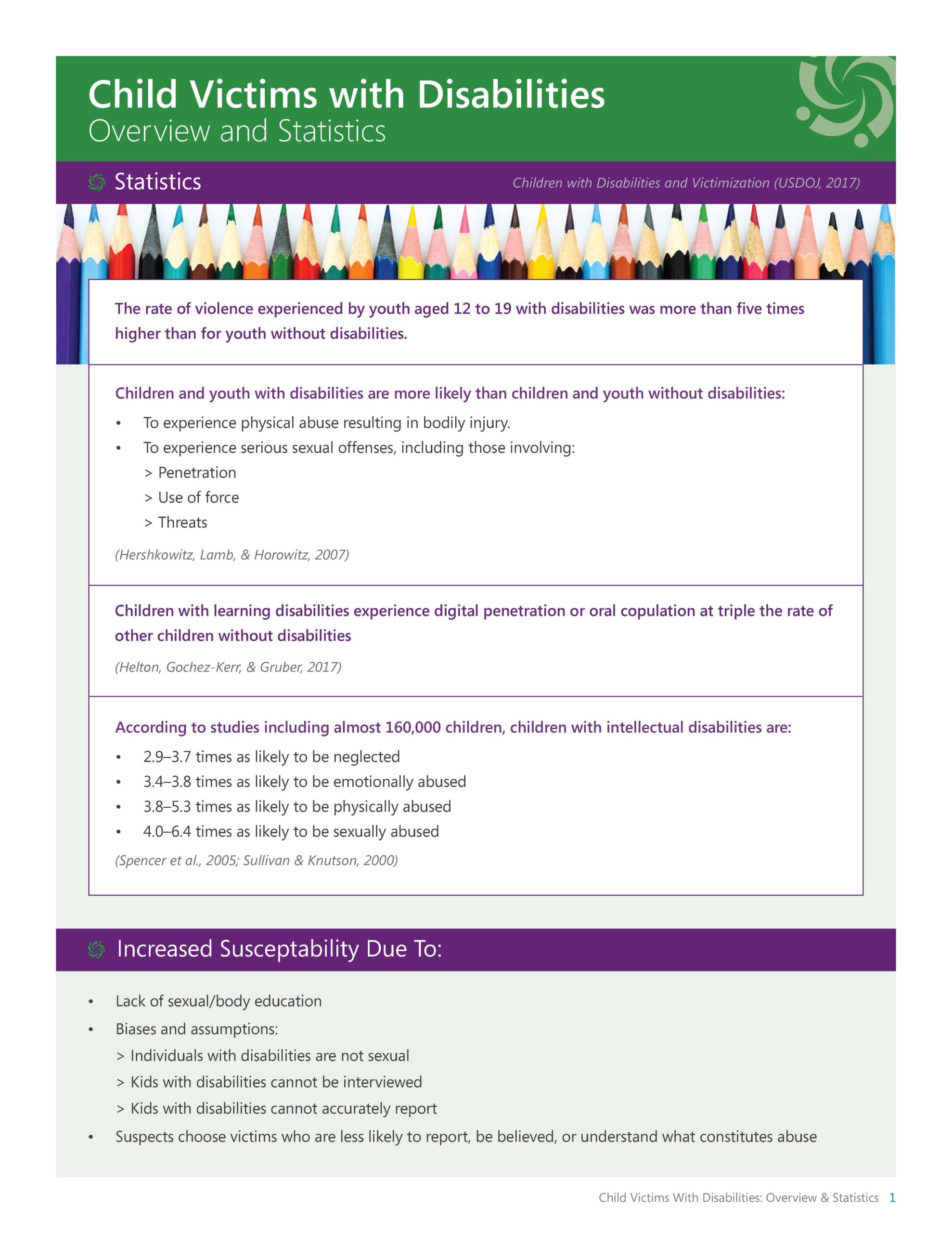 Child Victims with Disabilities: Overview and Statistics